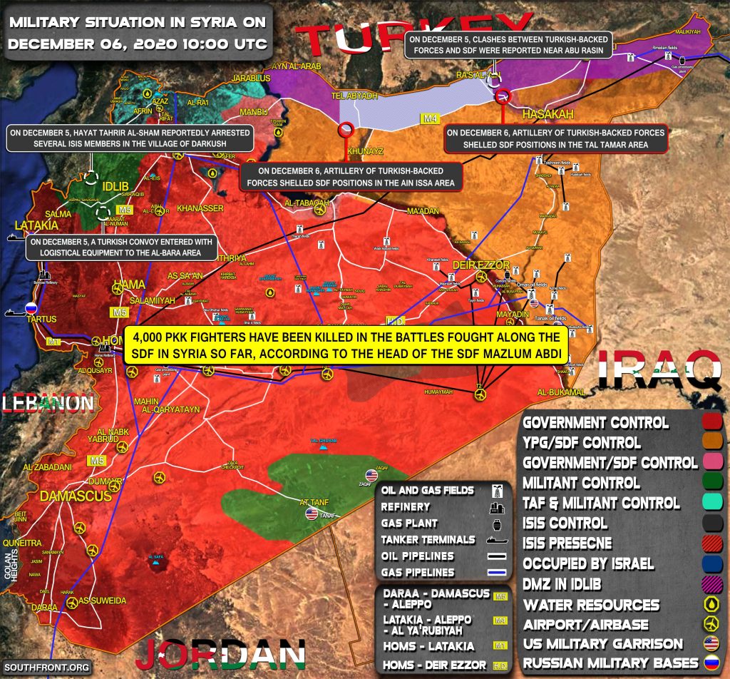 Military Situation In Syria On December 6, 2020 (Map Update)