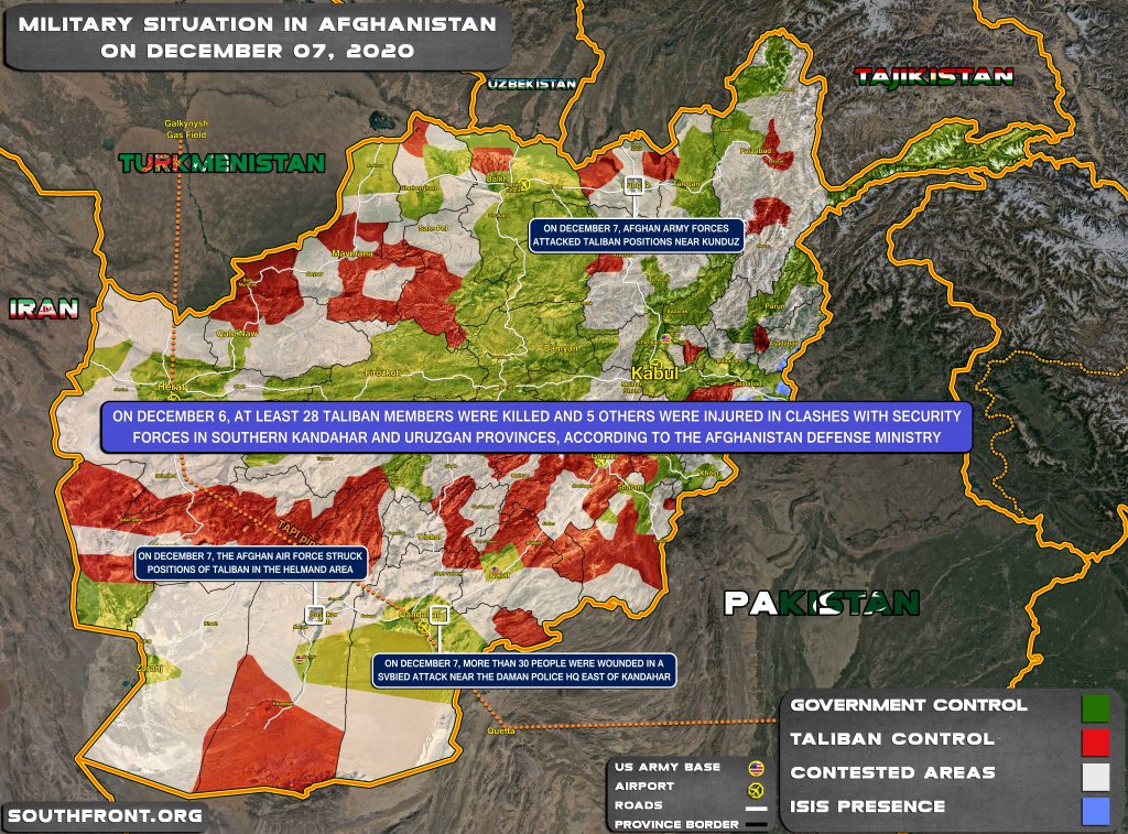 Military Situation In Afghanistan On December 7, 2020 (Map Update)