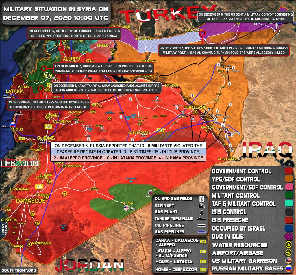 Military Situation In Syria On December 7, 2020 (Map Update)