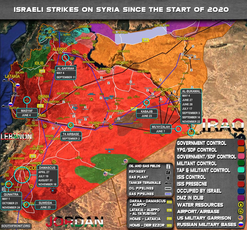 Map Update: Israeli Strikes On Syria In 2020