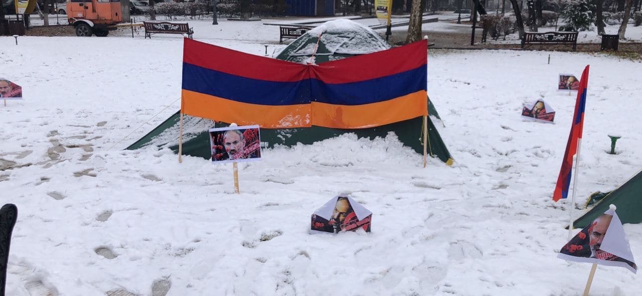 Tents In Front Of Armenian Parliament, As More Videos Of Alleged Azerbaijan Brutality Surface