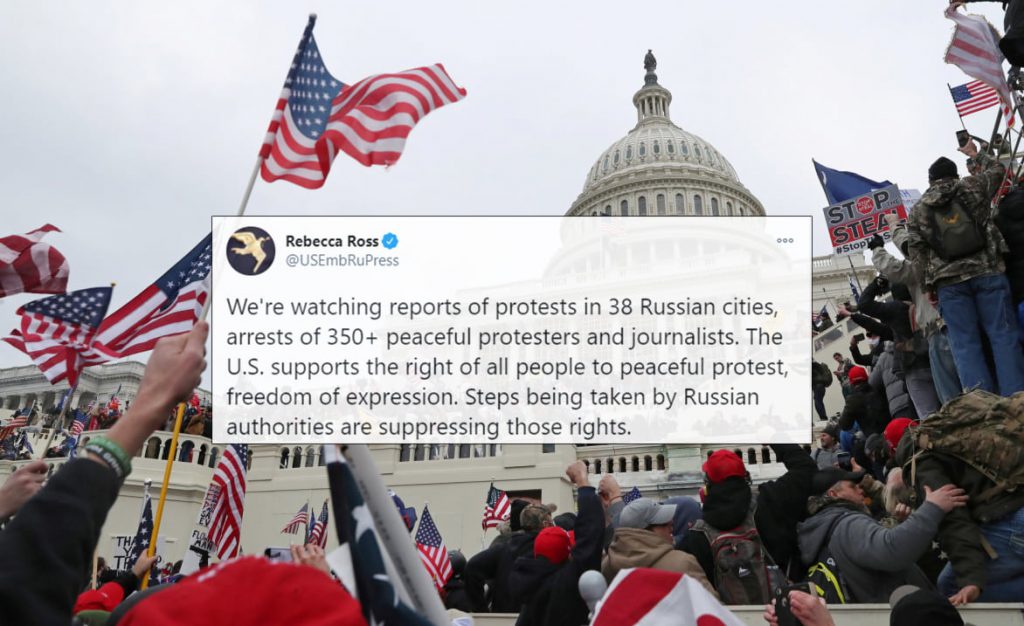 Russian Foreign Ministry Slams Hypocrisy Of State Department Over Anti-Government Protests