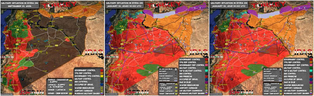 Map Comparison: Military Situation In Syria In 2015 And 2021