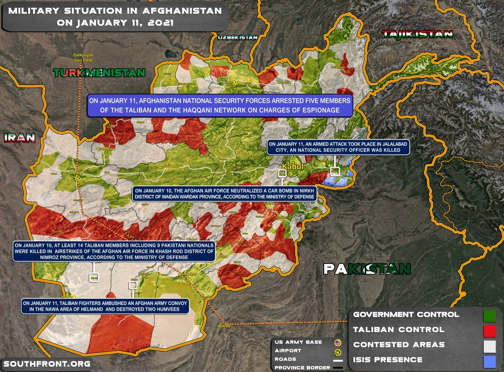 Military Situation In Afghanistan On January 11, 2021 (Map Update)