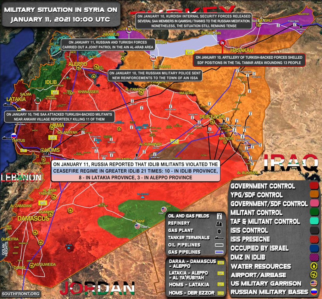 Military Situation In Syria On January 11, 2021 (Map Update)