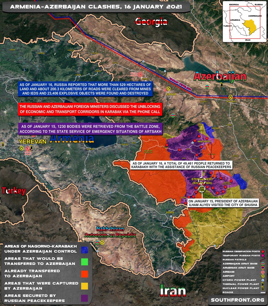 Security Situation In Nagorno-Karabakh On January 16, 2021 (Map Update)