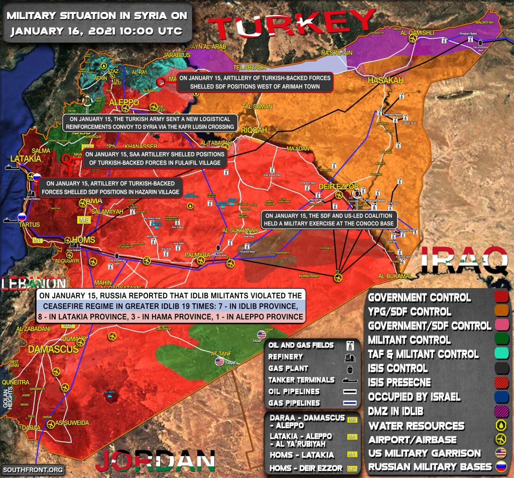 Military Situation In Syria On January 16, 2021 (Map Update)