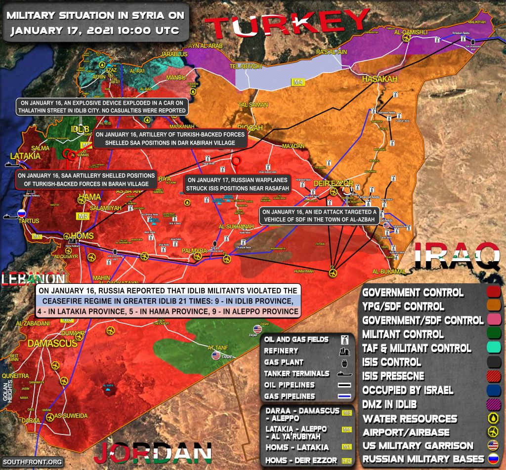 Military Situation In Syria On January 17, 2021 (Map Update)