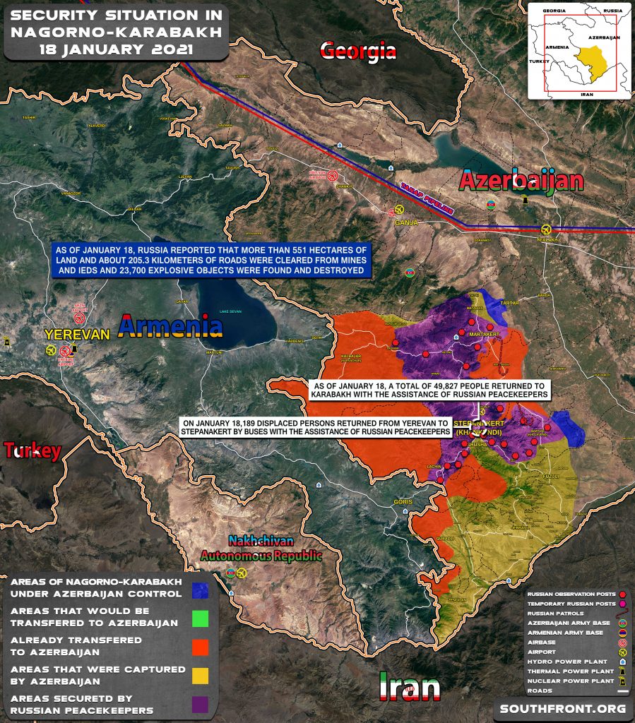 Security Situation In Nagorno-Karabakh On January 18, 2021 (Map Update)