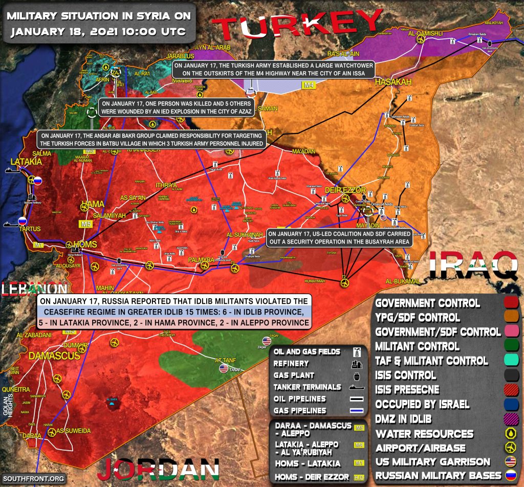 Military Situation In Syria On January 18, 2021 (Map Update)