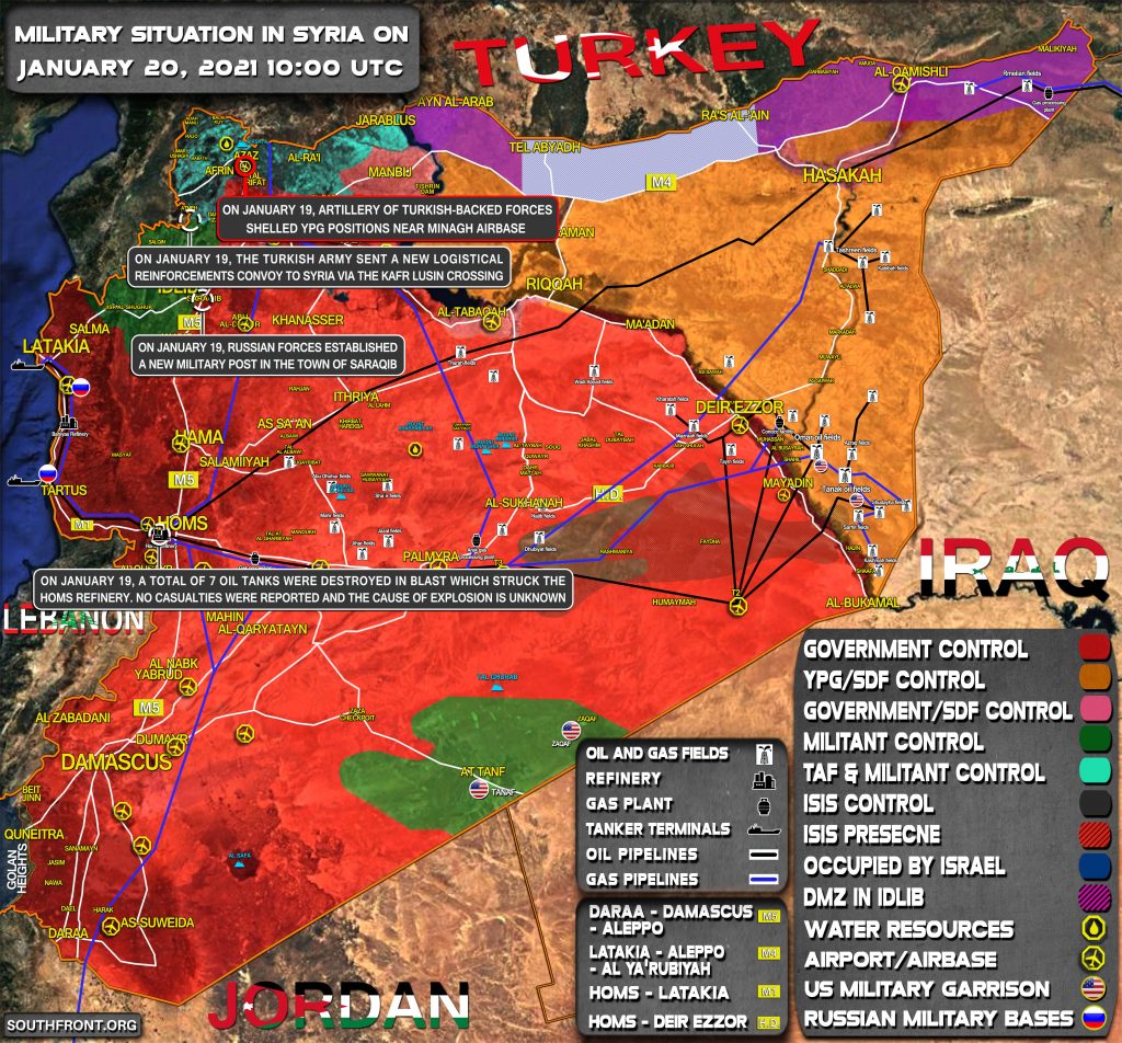 Military Situation In Syria On January 20, 2021 (Map Update)