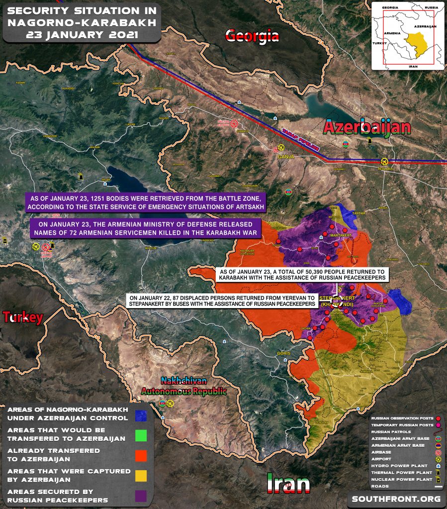 Security Situation In Nagorno-Karabakh On January 23, 2021 (Map Update)