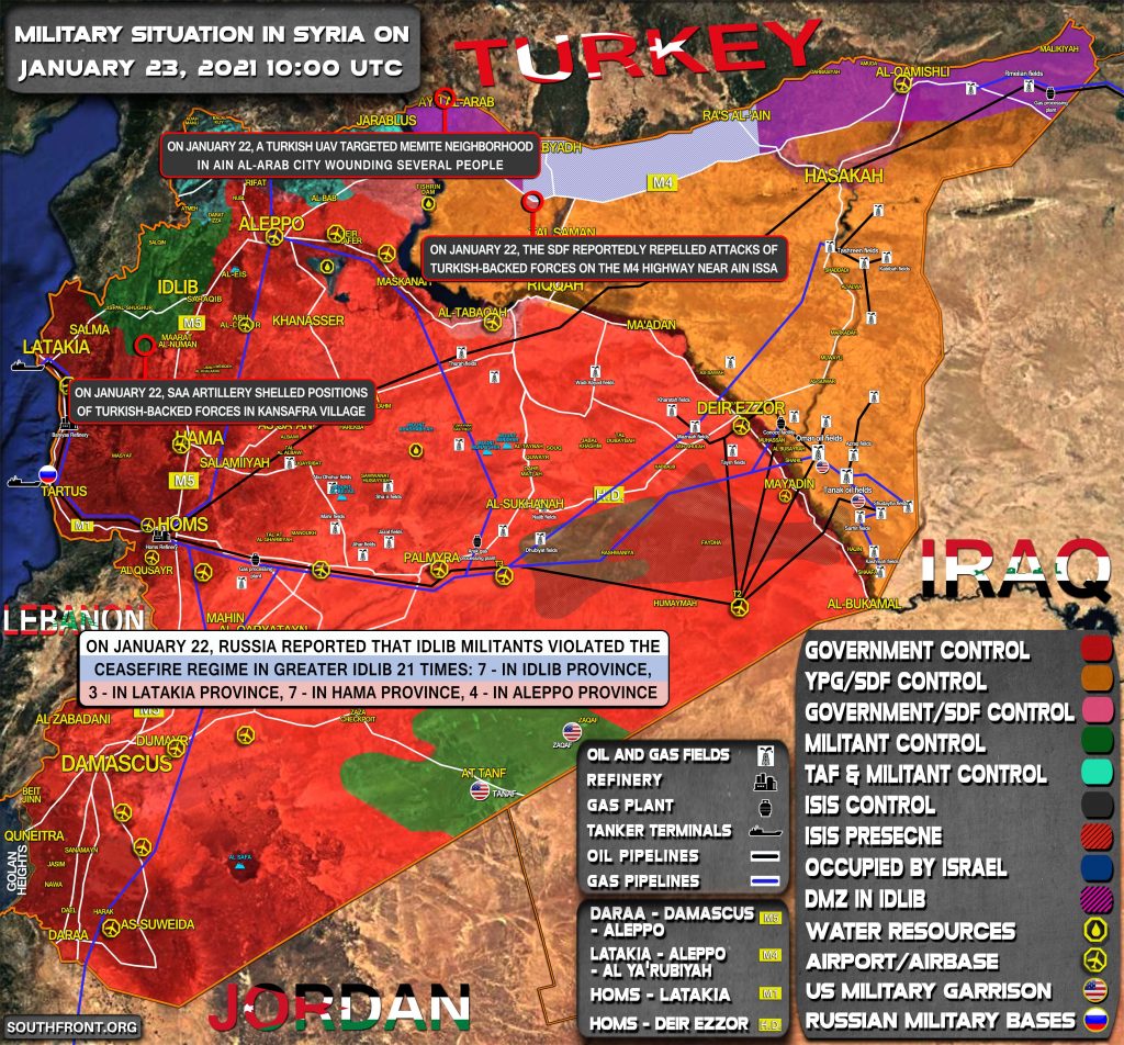 Military Situation In Syria On January 23, 2021 (Map Update)