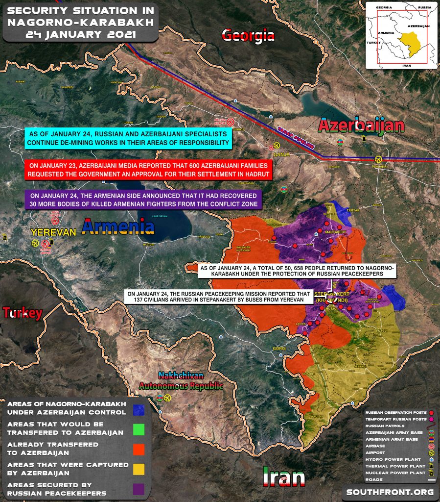 Security Situation In Nagorno-Karabakh On January 24, 2021 (Map Update)