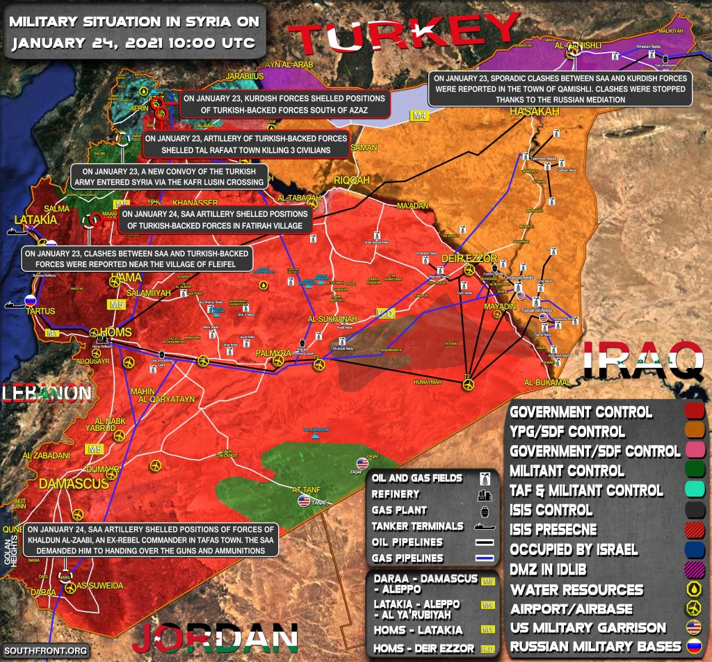 Military Situation In Syria On January 24, 2021 (Map Update)