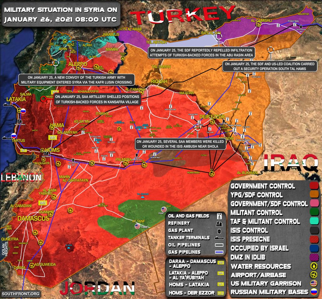 Military Situation In Syria On January 26, 2021 (Map Update)