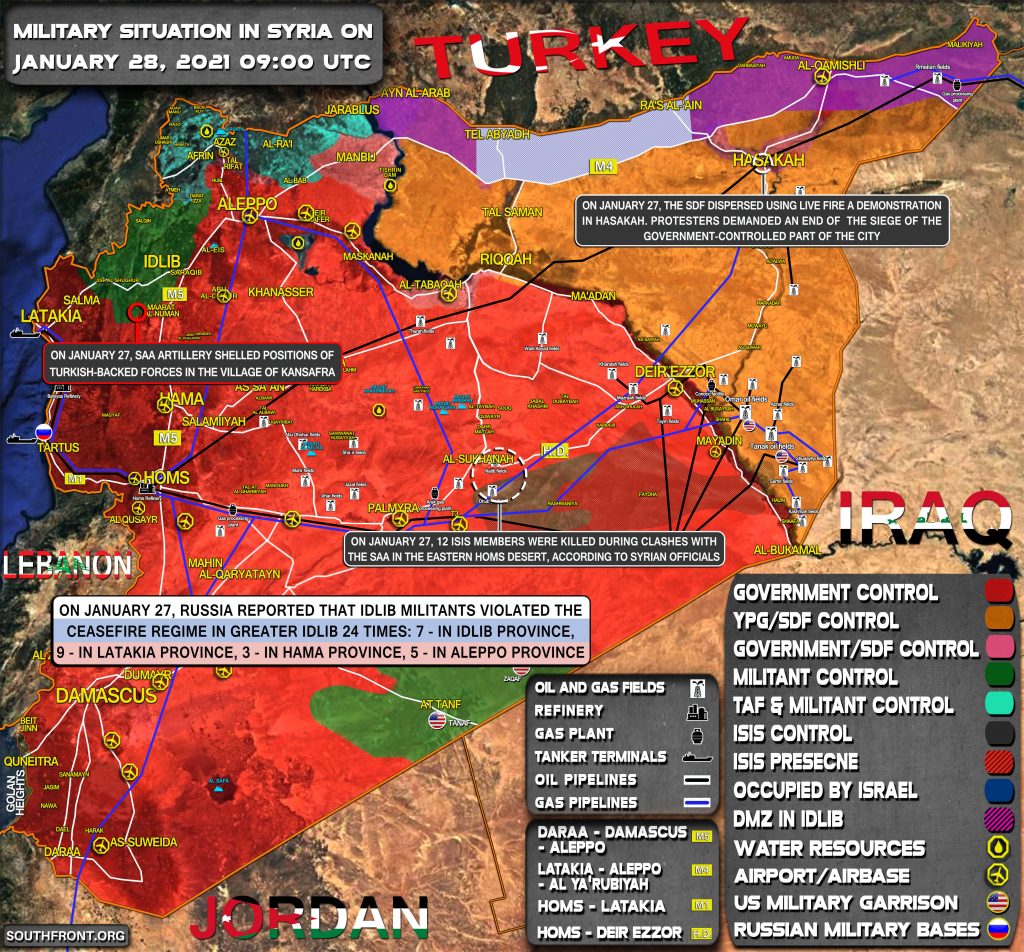 Military Situation In Syria On January 28, 2021 (Map Update)