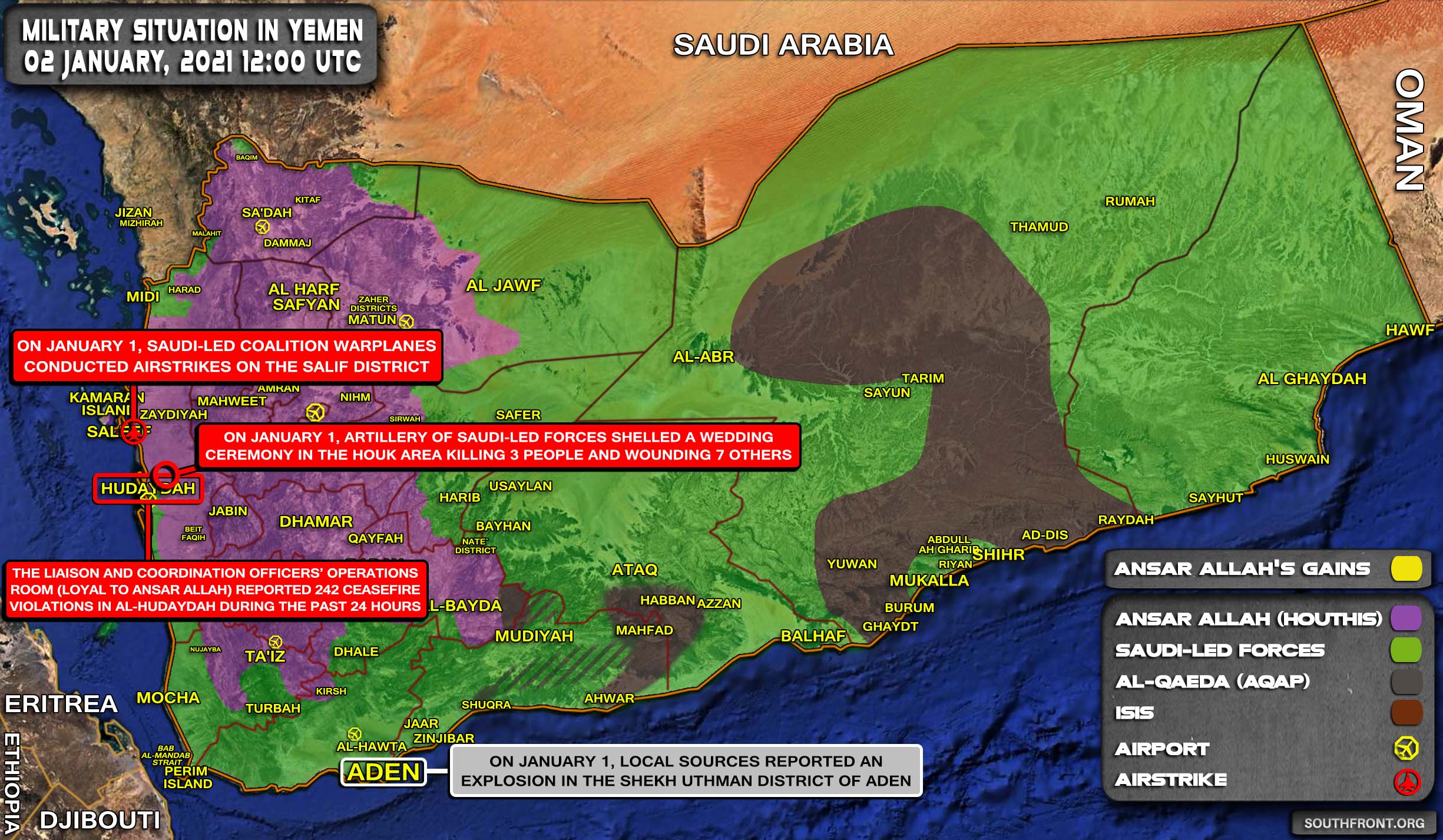 Saudi-Backed PM Claims Houthis Were Behind Attack on Aden Airport