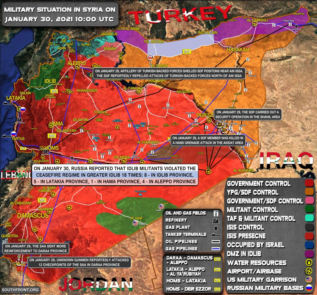 Military Situation In Syria On January 30, 2021 (Map Update)