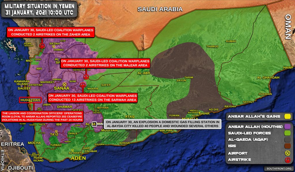 Military Situation In Yemen On January 31, 2021 (Map Update)