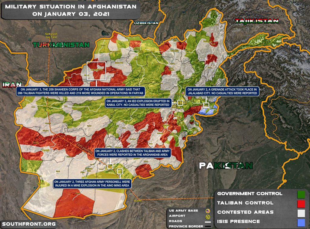 Military Situation In Afghanistan On January 3, 2021 (Map Update)