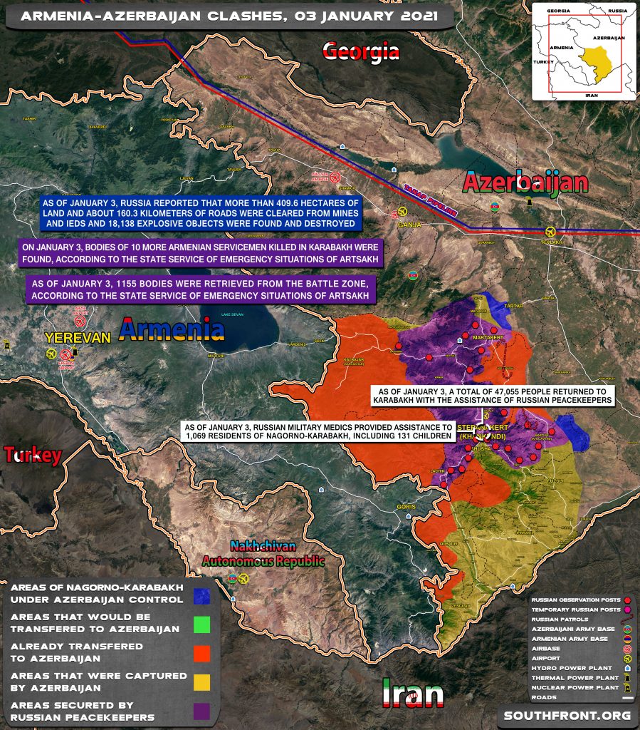 Military Situation In Nagorno-Karabkah On January 3, 2021 (Map Update)