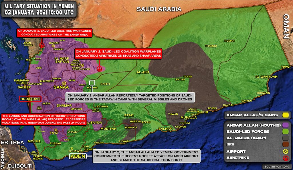 Military Situation In Yemen On January 3, 2021 (Map Update)