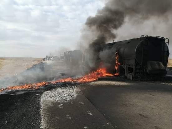 Photos, Video: Oil & Fuel Convoy Of Government Forces Ambushed In Central Syria