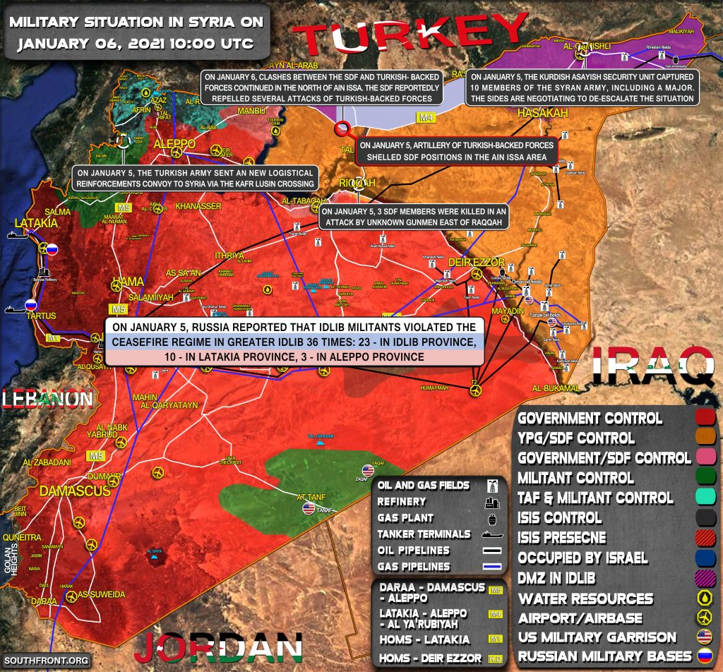 Military Situation In Syria On January 6, 2021 (Map Update)