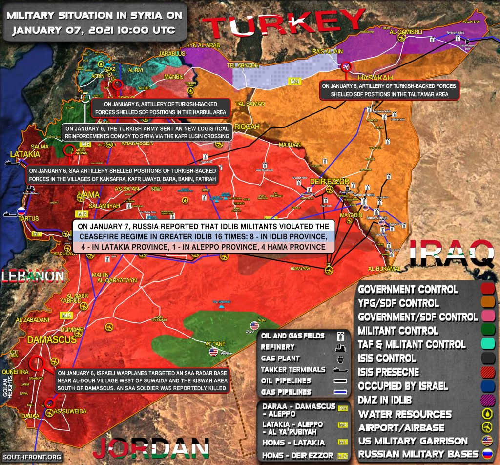 Military Situation In Syria On January 7, 2021 (Map Update)