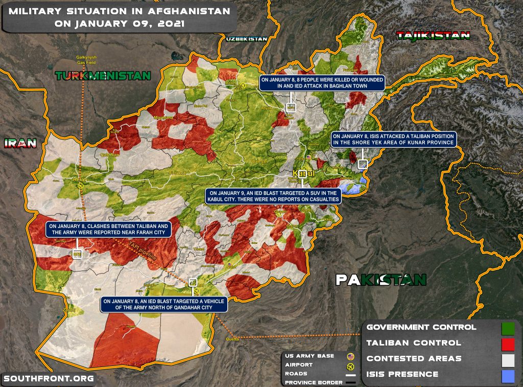 Military Situation In Afghanistan On January 9, 2021 (Map Update)