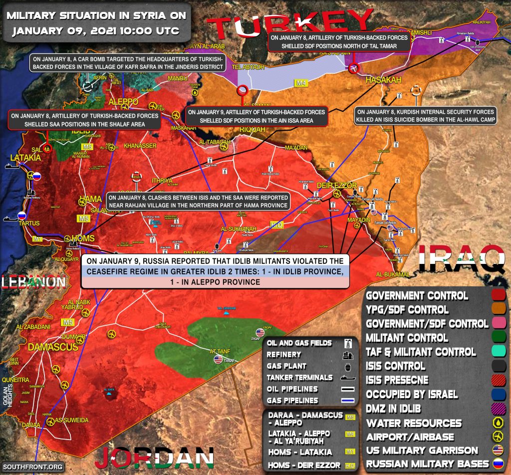 Military Situation In Syria On January 9, 2021 (Map Update)