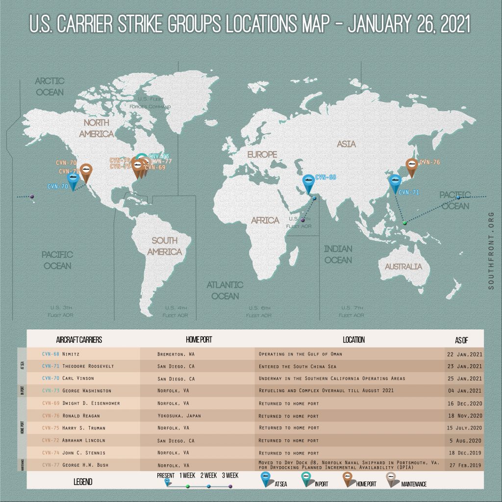 US Aircraft Carrier Entered South China Sea Amid Taiwan Tensions (Map Update)