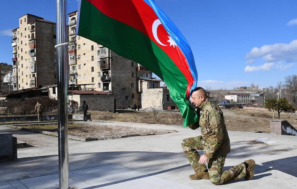 Azerbaijan President Continues His Victory Tour Of "Liberated Territories", While Russians Keep The Order