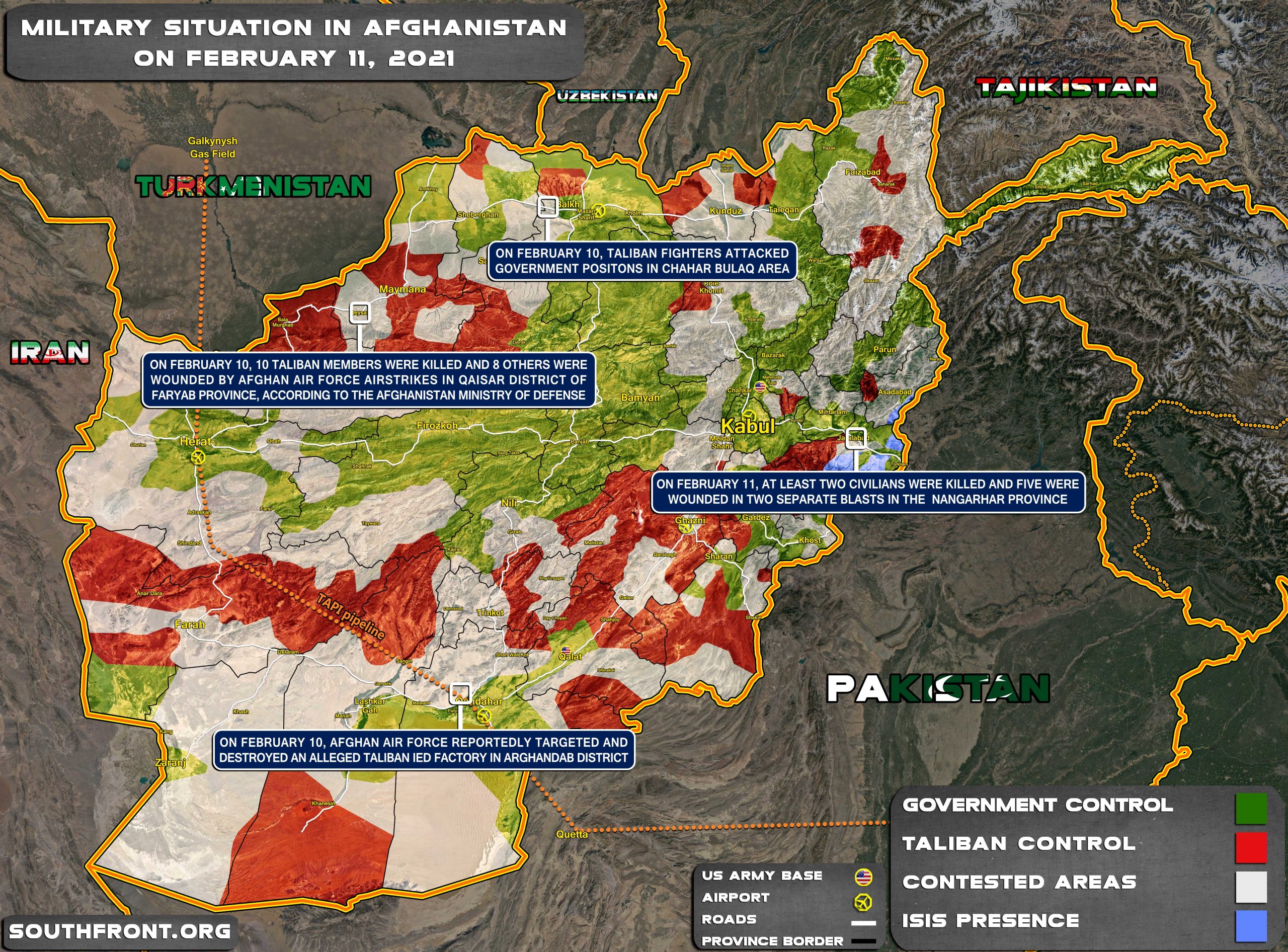 Military Situation In Afghanistan On February 11, 2021 (Map Update)