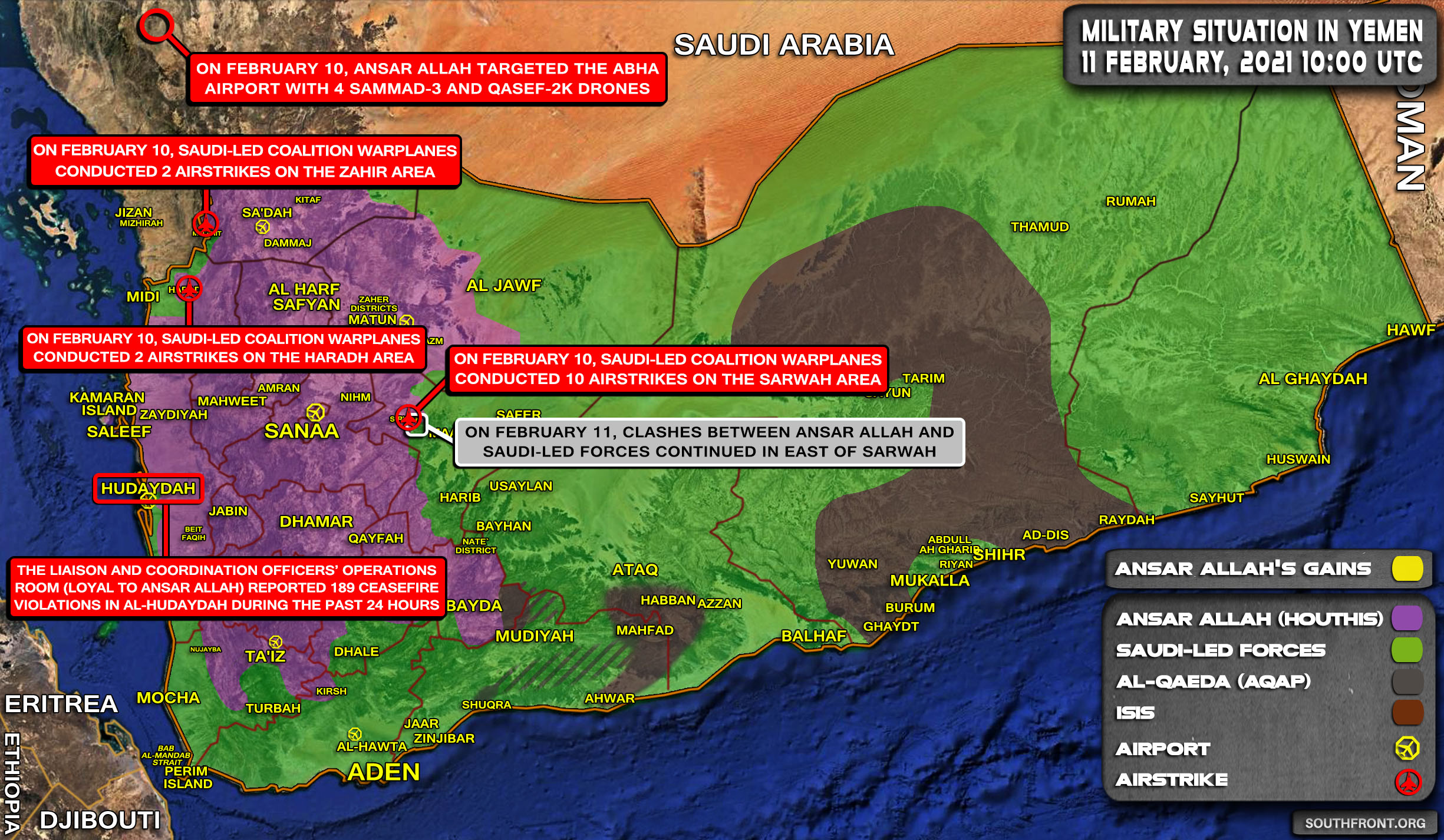 Military Situation In Yemen On February 11, 2021 (Map Update)