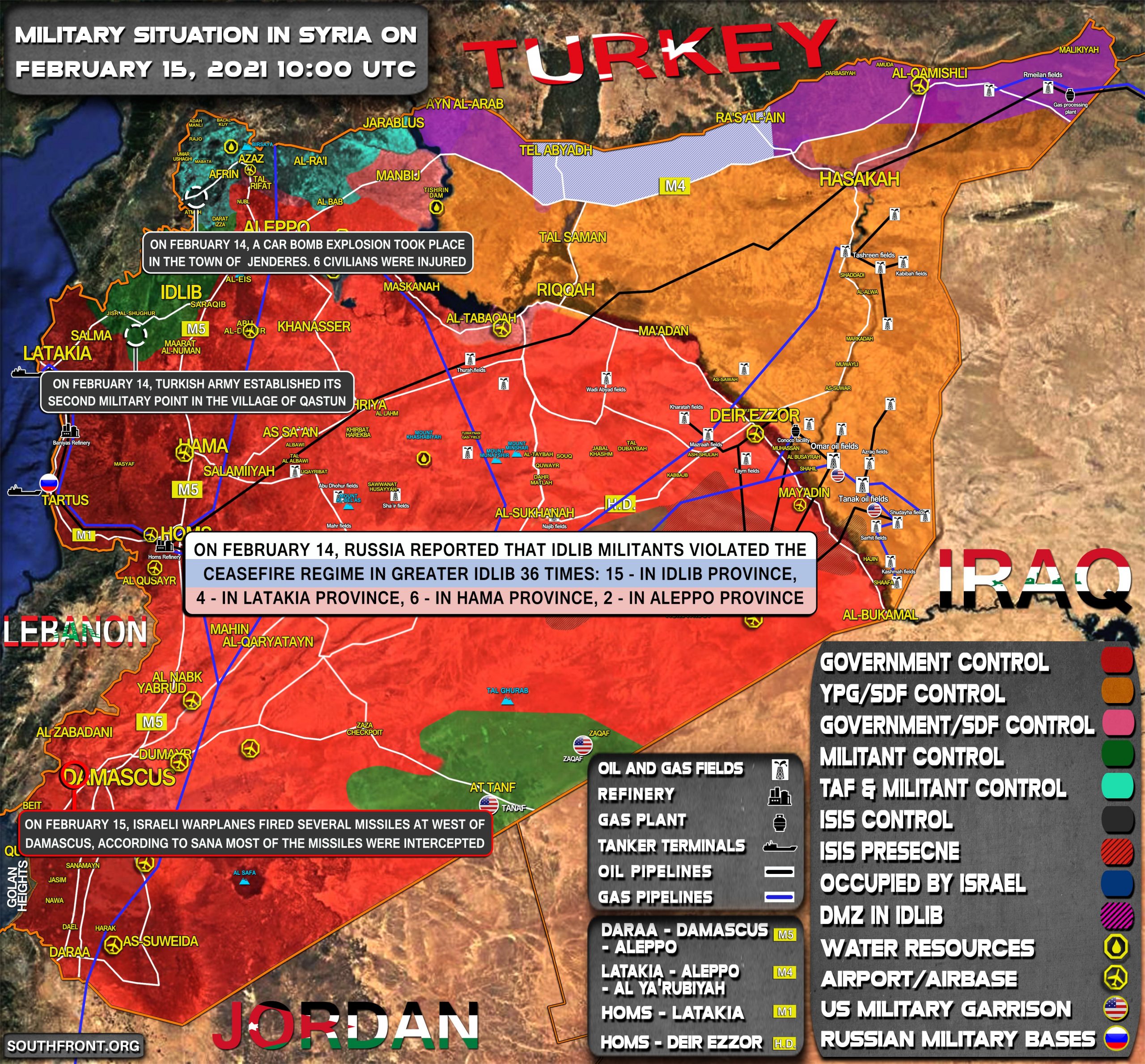 Military Situation In Syria On February 15, 2021 (Map Update)