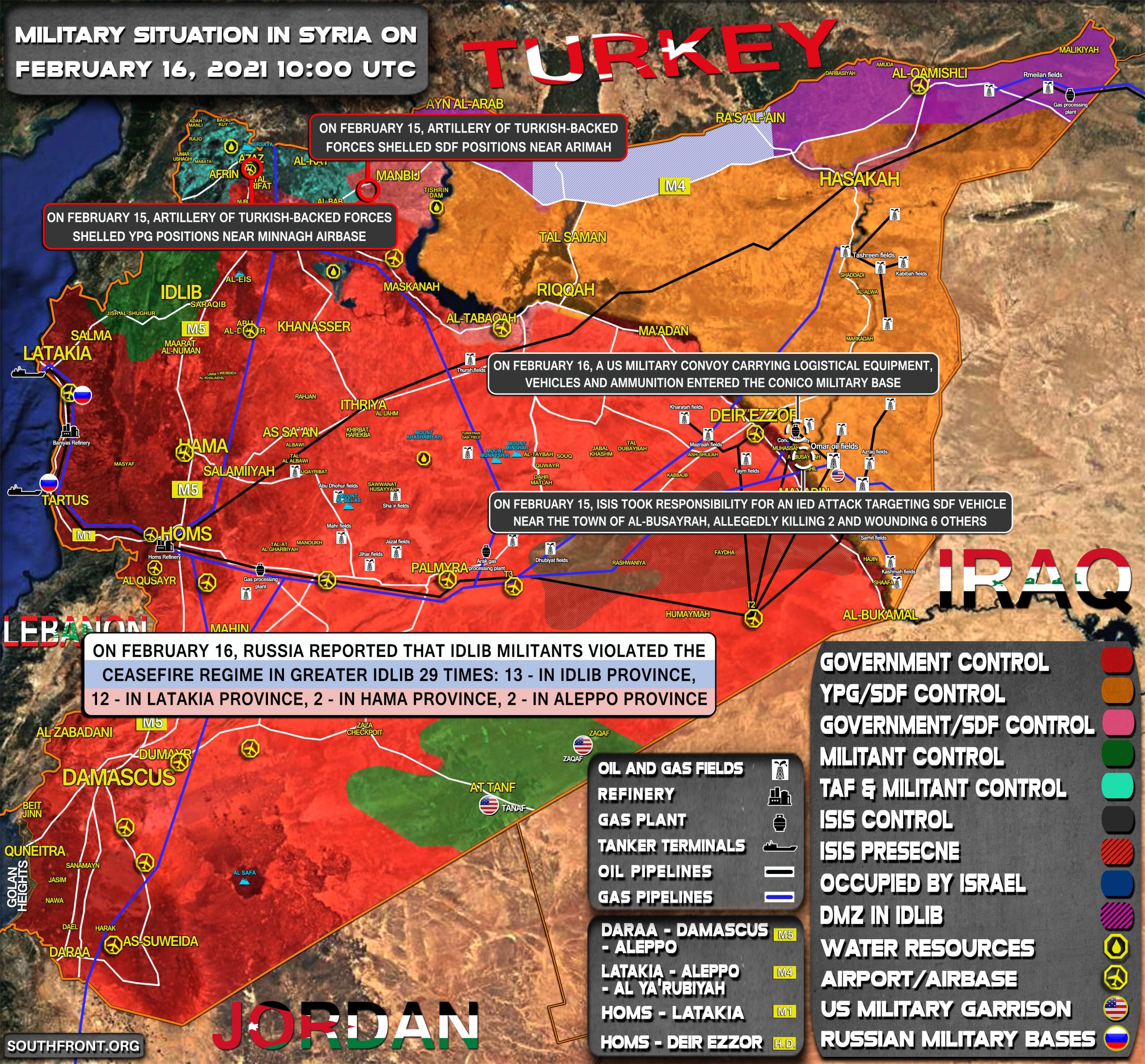 Military Situation In Syria On February 16, 2021 (Map Update)