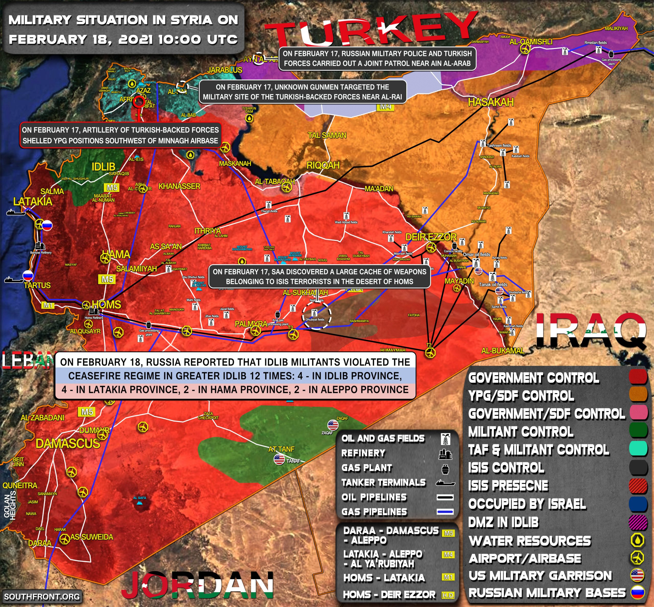 Military Situation In Syria On February 18 2021 (Map Update)