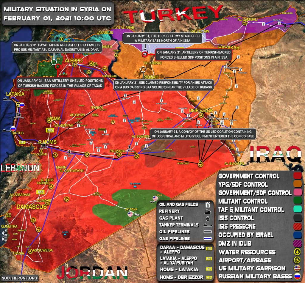 Military Situation In Syria On February 1, 2021 (Map Update)