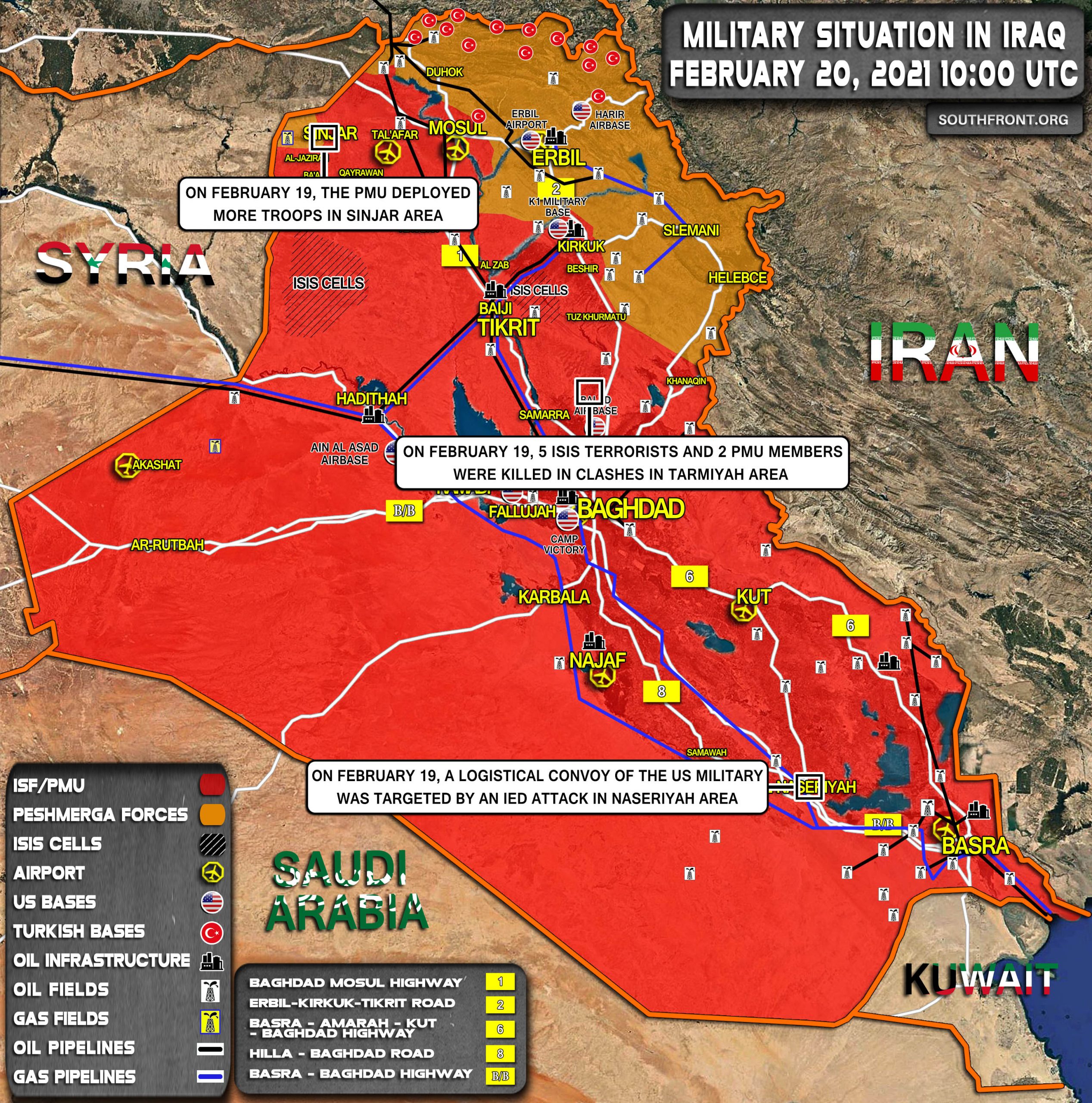 Military Situation In Iraq On February 20, 2021 (Map Update)