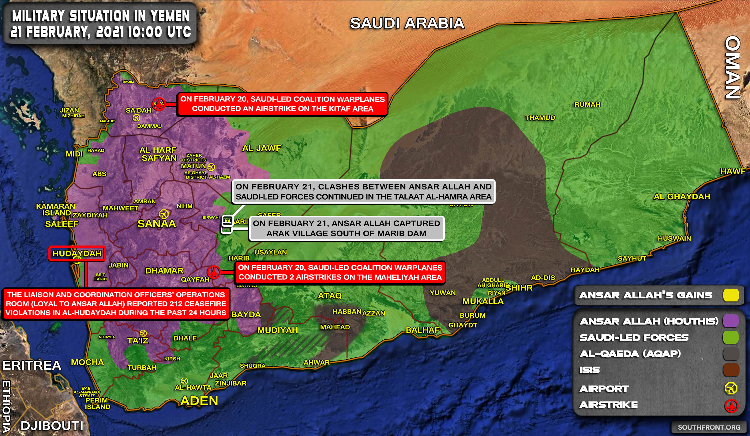 Houthis Capture Village Near Marib Dam, Potentially Prepare For New Offensive (Map Update)