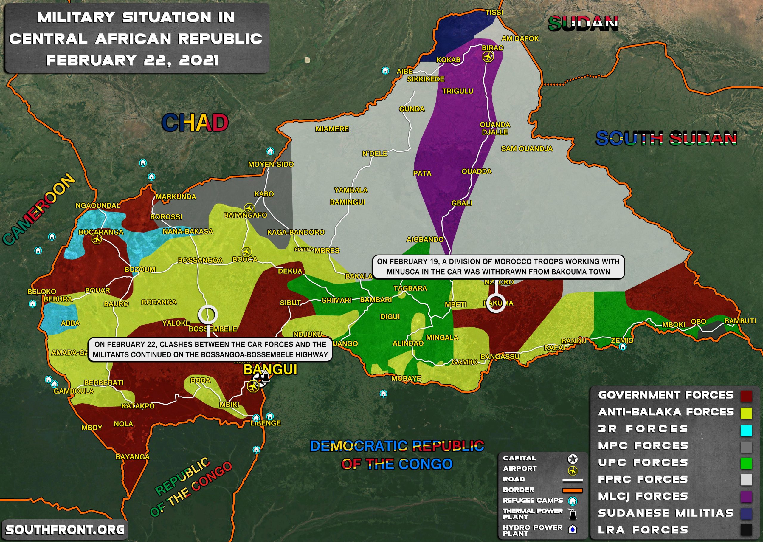 Military Situation In Central African Republic On February 22, 2021 (Map Update)