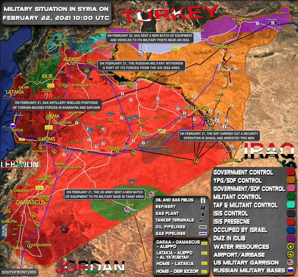 Military Situation In Syria On February 22, 2021 (Map Update)