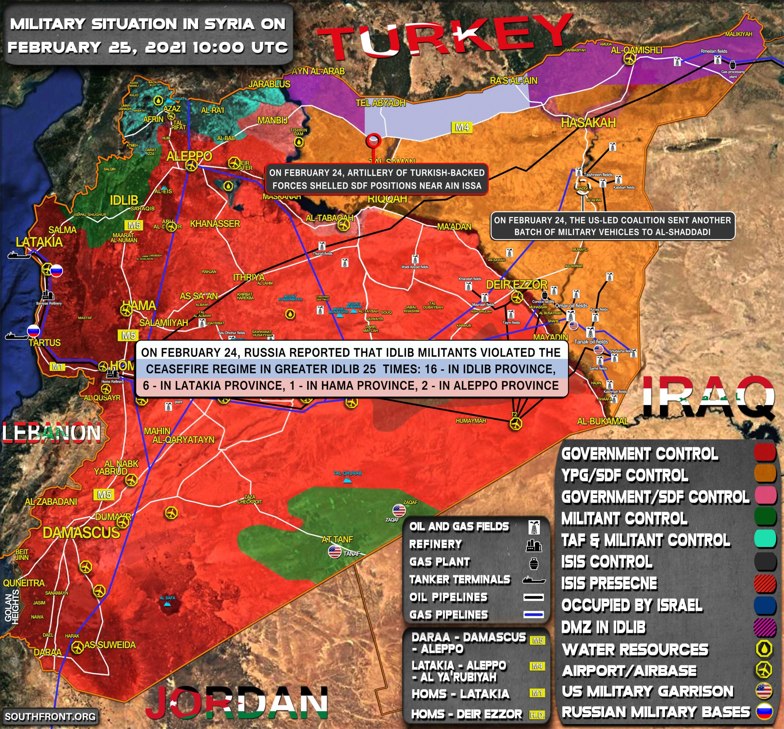 Military Situation In Syria On February 25, 2021 (Map Update)