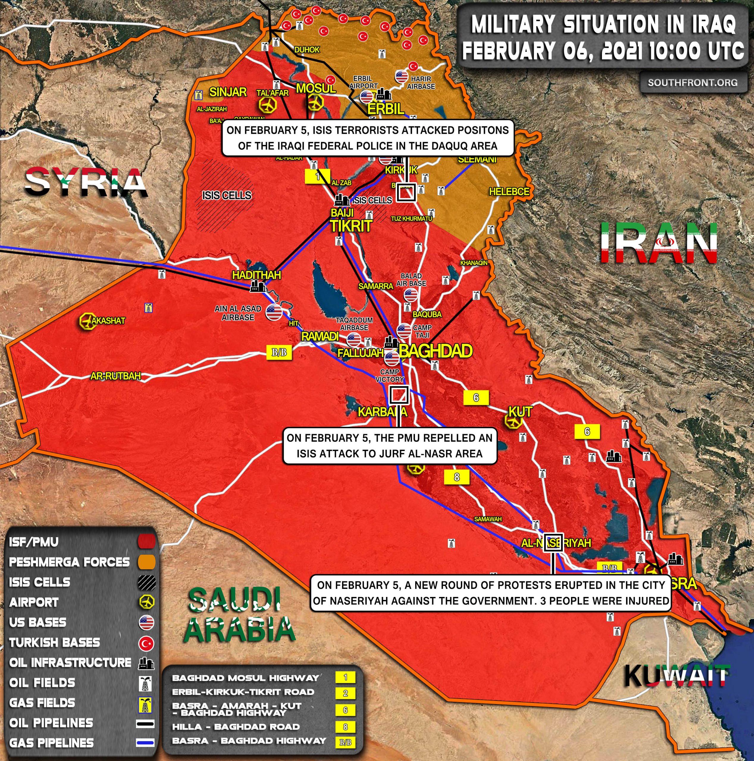 Military Situation In Iraq On February 6, 2021 (Map Update)