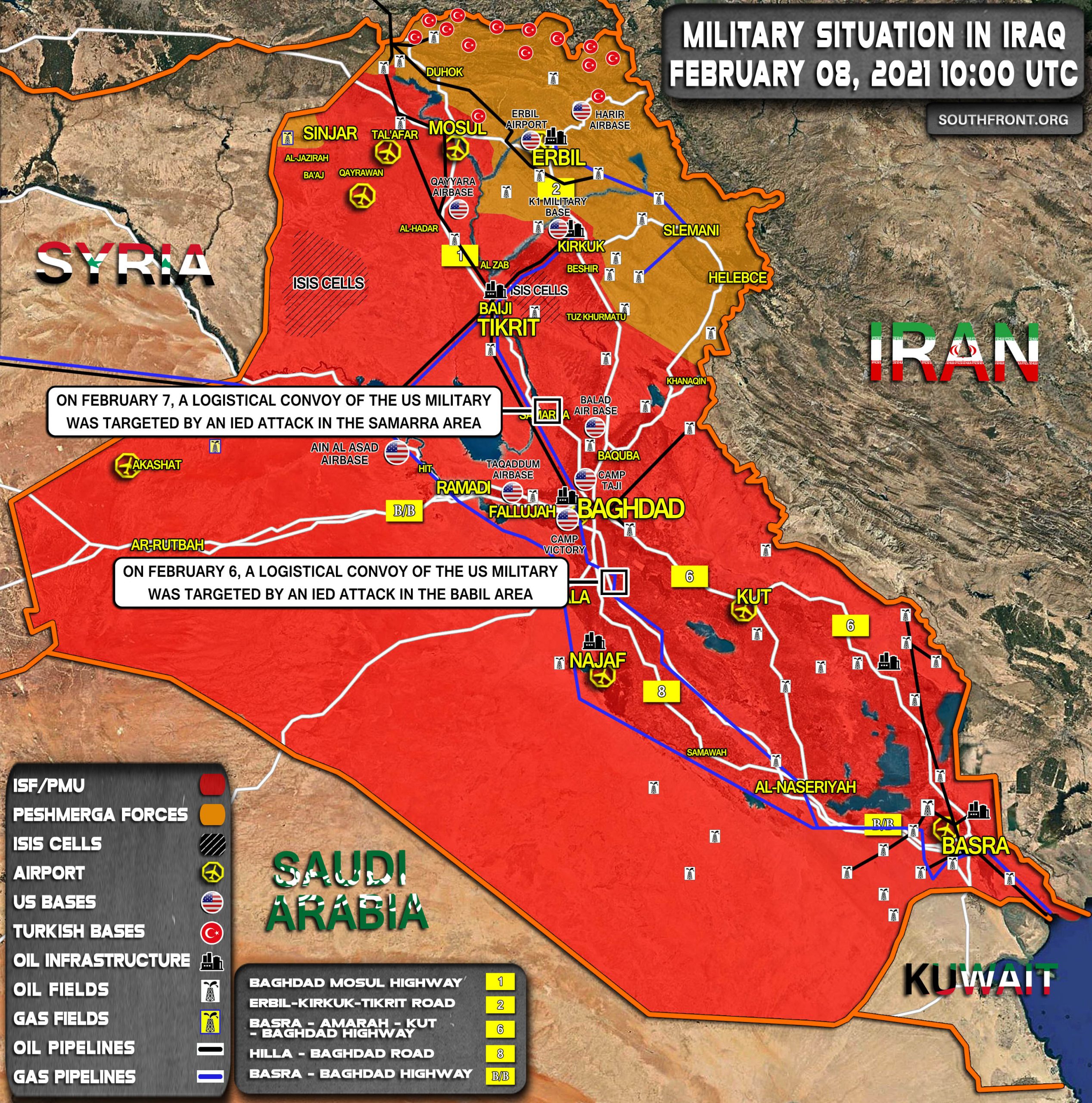 Military Situation In Iraq On February 8, 2021 (Map Update)