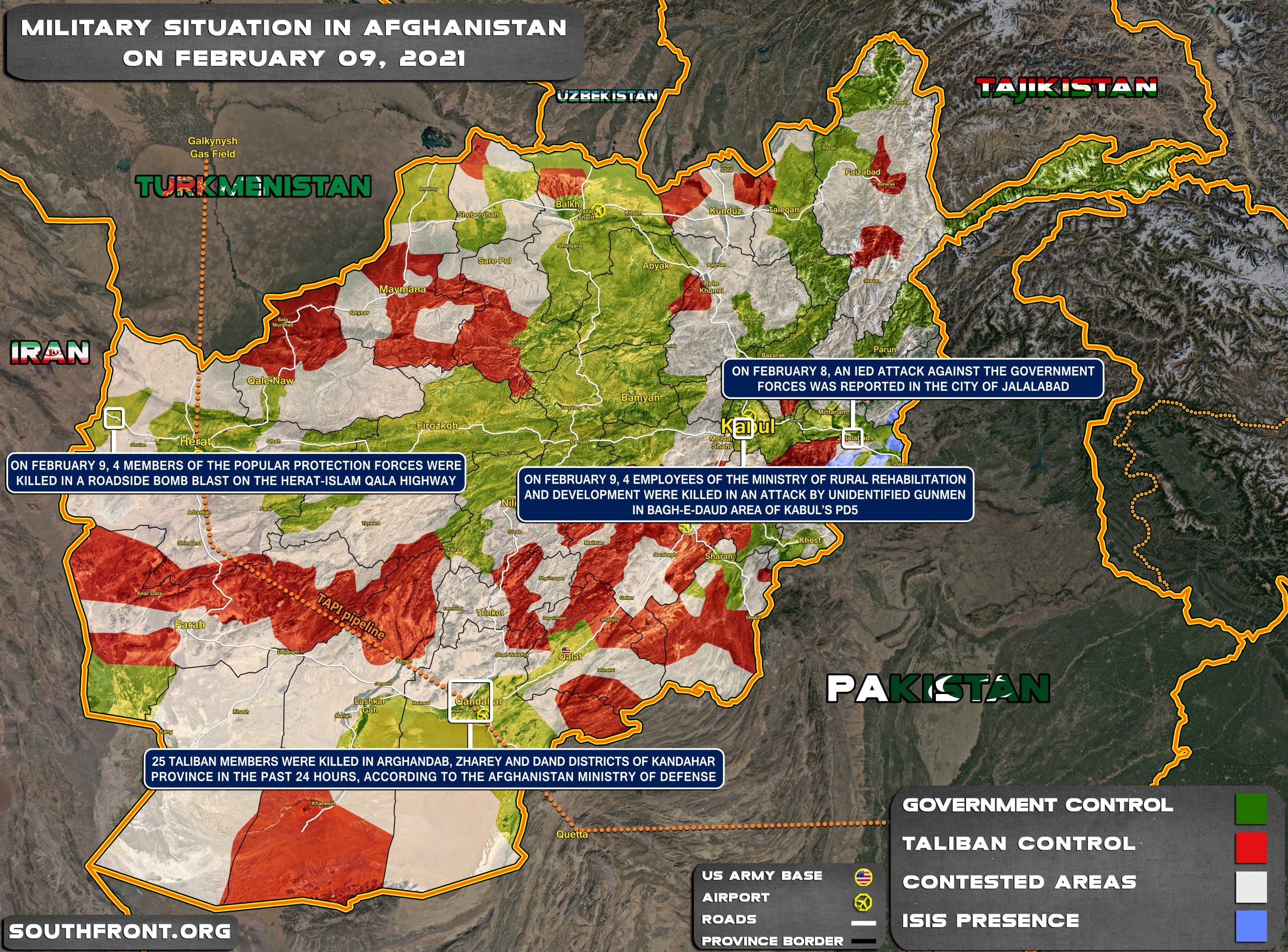 Military Situation In Afghanistan On February 9, 2021 (Map Update)