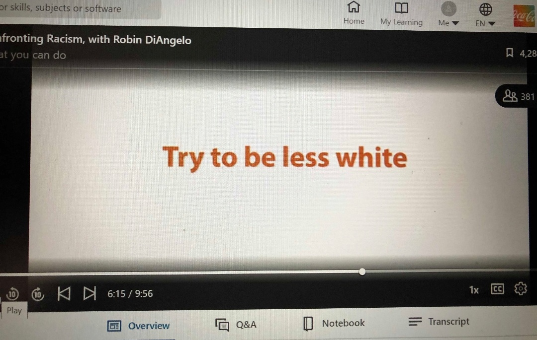 Coca Cola Training Includes Robin DiAngello Lecture Urging Employees To "Try To Be Less White"