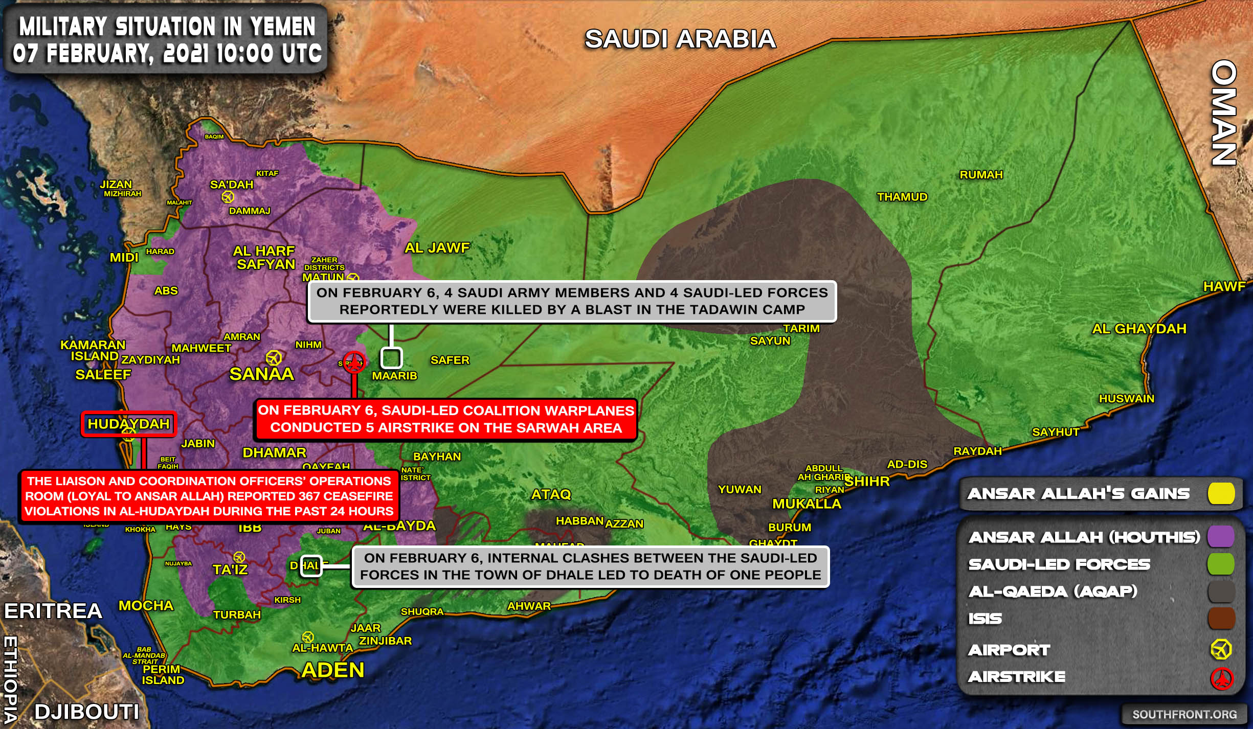 Military Situation In Yemen On February 7, 2021 (Map Update)